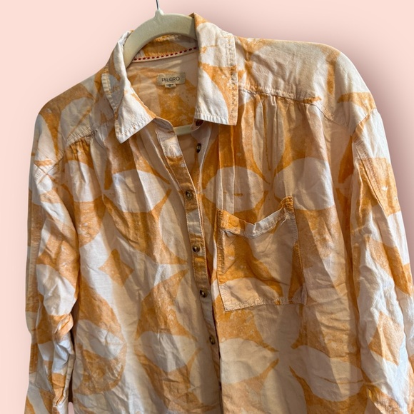 Anthropologie Pilcro Womens Boho Raw Hem Oversized Airy Button Down Shirt - Picture 3 of 7